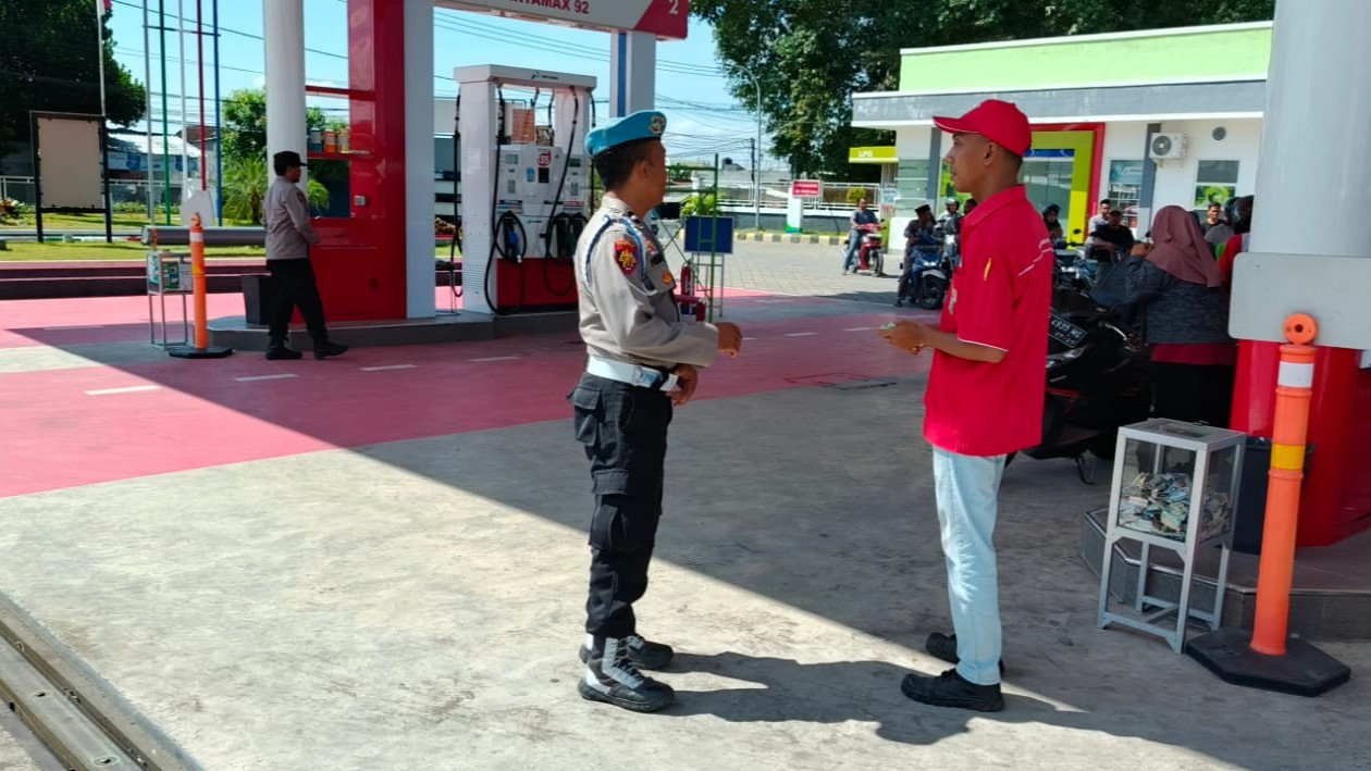 Polsek Labuapi Pantau Stok BBM di Sejumlah SPBU