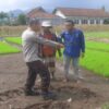 Kawal Instruksi Presiden, Personel Polsek Gerung Dampingi Petani Dusun Anjok Olah Lahan dan Bibit Unggul