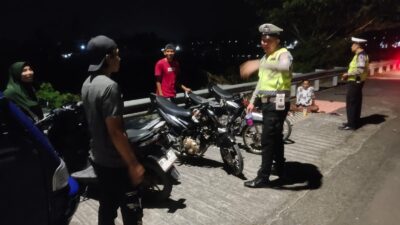 Satlantas Polres Lombok Barat Patroli Malam di Bypass BIL 2