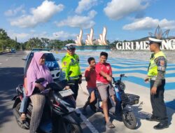 Berikan Rasa Aman bagi Warga, Unit Turjawali Satlantas Polres Lombok Barat Intensifkan Patroli Sore di Kawasan Gerung