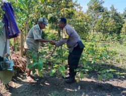 Polsek Labuapi Dorong Ketahanan Pangan Lewat Edukasi Pertanian di Desa Bagik Polak