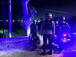 Cegah Gangguan Kamtibmas, Sat Samapta Polres Lombok Barat Sisir Kawasan Bundaran GMS